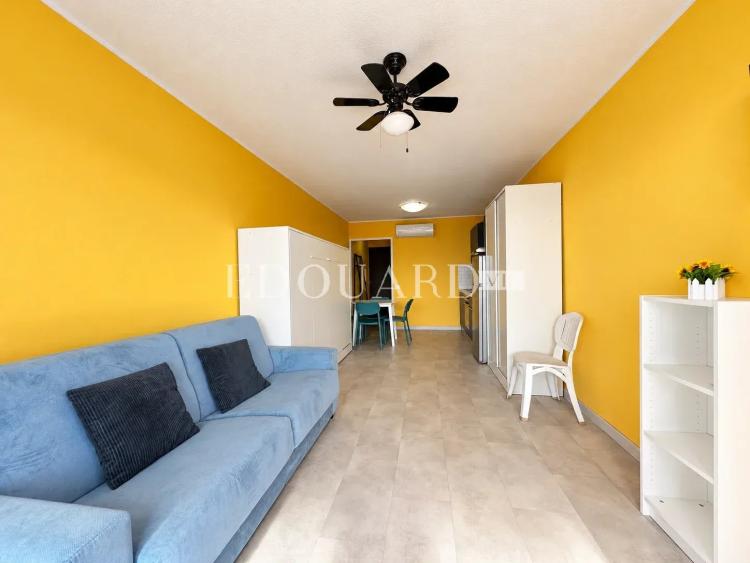 Face au port de plaisance de Menton, en exclusivité studio rénové avec terrasse et agréable vue mer